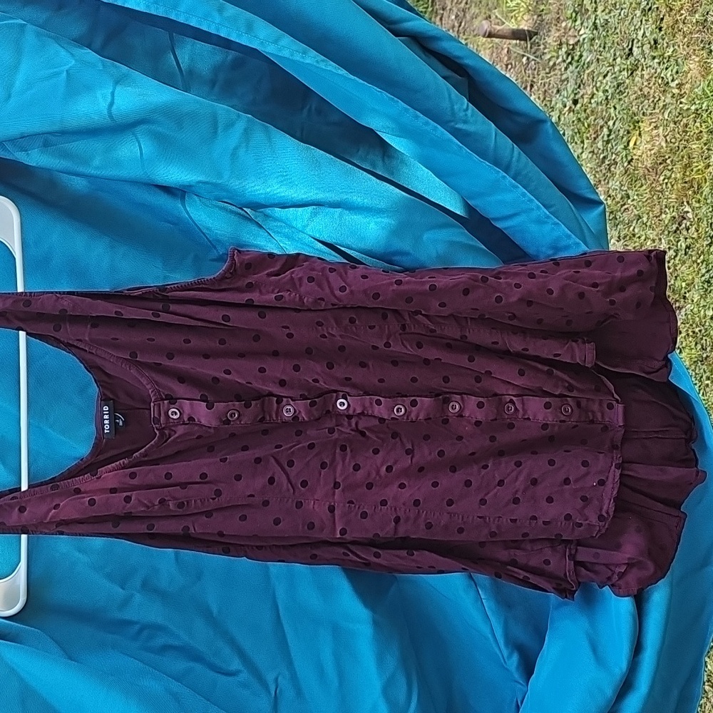 Maroon Polka Dot Sleeveless Top